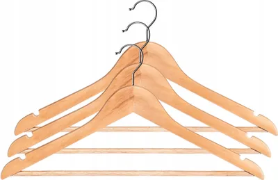 Image de KADAX Cintre à vêtements avec deux encoches en bois, cintre pour vêtements, chemise