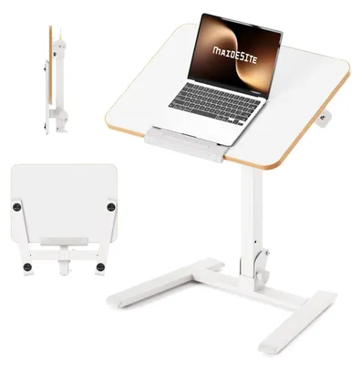 Immagine prodotto di Tavolo da laptop in piedi - Pieghevole - 65 x 48 cm - Altezza regolabile - Con ruote