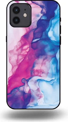 Produktbild von Smartphonica Telefon Fall geeignet für iPhone 12/12 Pro mit rosa blauen Marmor Print - TPU Backcover Fall Rose Blue Marble Design
