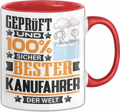 Produktbild von Kanufahrer Geschenk Lustiger Spruch für Kanufahrer Geschenkidee Bester Kanufahrer Der Welt (Rot)
