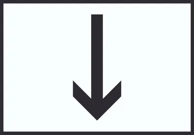Produktbild von Richtungspfeil runter Schild waagerecht schwarz weiss Pfeil A0 (841x1189mm)