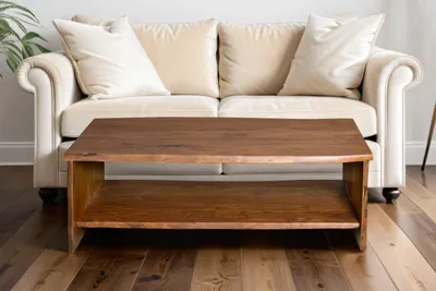 Produktbild von Couchtisch Akazienholz massiv nussbaum Beistelltisch 120 x 60 x 40 cm DAHLIA II