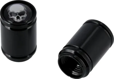 Produktbild von Set: 2x Ventilkappe "Skull", Schwarz eloxiert