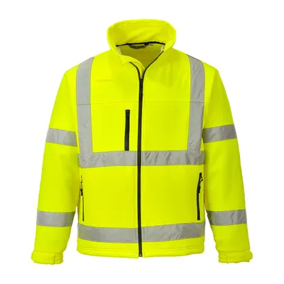 Imagen del producto de Chaqueta softshell de alta visibilidad Portwest S424, diseño clásico, color amarillo, talla S