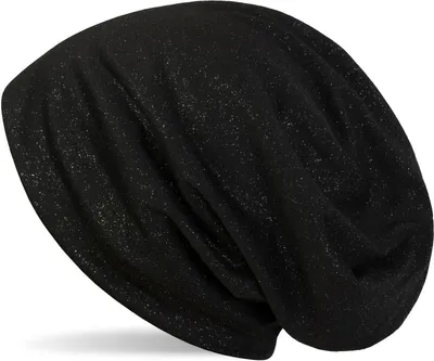 Produktbild von styleBREAKER Damen Beanie Mütze mit All Over Glitzer in Unifarben, Glitzermütze, Leichte Stoffmütze Einfarbig 04024117