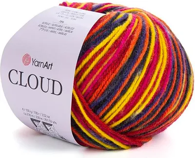 Zdjęcie produktu dla Włóczka YarnArt Cloud 5306 – melanżowa, miękka włóczka akryl z wełną, 230 m / 100 g – intensywne kolory, idealna na czapki, szaliki i swetry