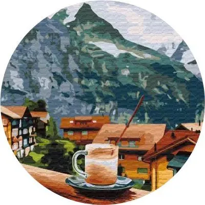 Produktbild von Malen nach Zahlen: Cappuccino, rund, 40 cm