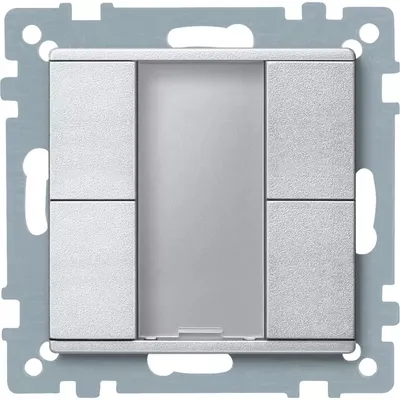 Imagen del producto de Merten, interruptor de dos vías, con placa de aluminio, modelo 627660