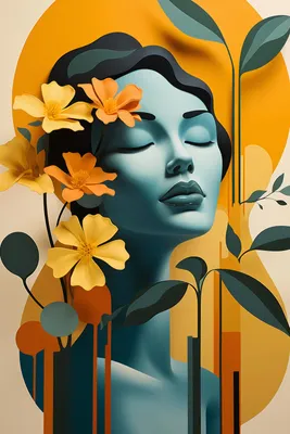 Produktbild von Poster 20x30cm Blumenmeditation