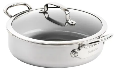 Produktbild von GreenPan Premiere, Rund, Gourmet-Pfanne, Silber, Edelstahl, 220 °C, Edelstahl