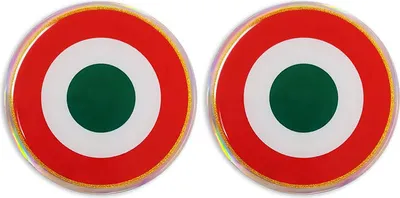 Produktbild von Sticker 3D Italien Flagge Kokarde HQ, Durchmesser 21 mm, Packung mit 2 Stück