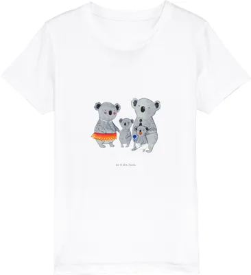 Produktbild von Mr. & Mrs. Panda Kleinkinder T-Shirt Koala Familie 9-11 Jahre (134/146) - Weiß - Geschenk, Kinder-T-Shirt, Family, Kinder Shirt, Muttertag, Mama, Mädchen, Kindershirt