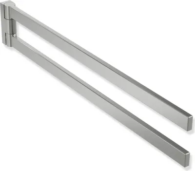 Produktbild von HEWI Handtuchhalter, Edelstahl, matt geschliffen, zweiarmig, Länge 446 mm, Höhe 72 mm