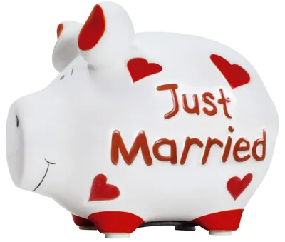 Zdjęcie produktu dla KCG 101445 Skarbonka "Just Married" - ceramiczna, mała