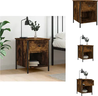 Obrázek produktu pro vidaXL Noční stolek kouřový dub 40x42x50 cm materiál na bázi dřeva - Noční stolky