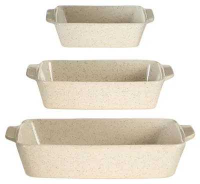 Produktbild von Set aus 3 Steingut-Auflaufformen zum Backen, 2,5 l / 1,5 l / 500 ml
