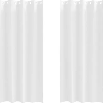 Image de vidaXL Rideaux occultants avec anneaux 2 pcs blanc pur 260 x 140 cm
