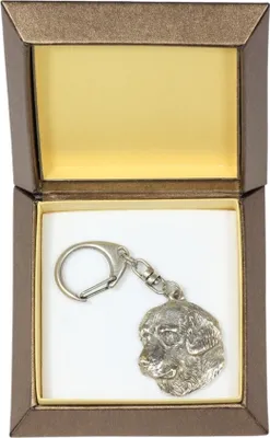 Image de Golden Retriever - Pendentif argenté pour clés avec chien dans un coffret cadeau, décoration pour sac à main, pendentif pour sac à dos de la marque Art-Dog