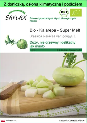 Zdjęcie produktu dla SAFLAX - Garden to go - Bio - Kalarepa - Super Melt - 20 Nasiona - Z doniczką, pokrywą klimatyczną i podłożem do uprawy - Brassica oleracea var. gongyl. L.