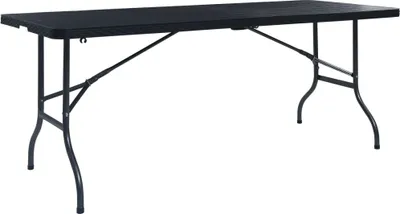 Produktbild von ZMH Gartentisch Klappbar Schwarz 180×75×72 cm HDPE Rattan-Optik