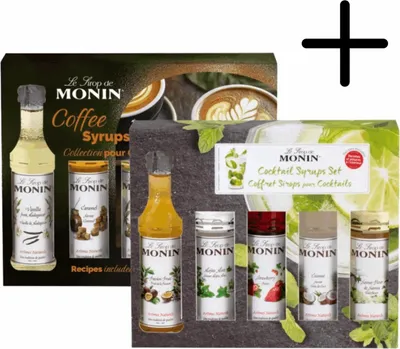Obrázok produktu pre Sada na prípravu koktailov s sirupmi Monin + darčeková sada 5 x 5 cl