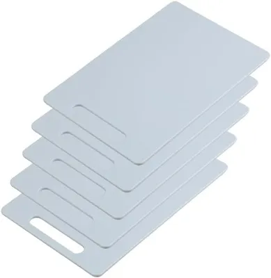 Image de KESPER 32472 | Lot de 5 planches à découper en plastique PP, dimensions 28,5 x 19,5 x 0,5 cm, couleur bleue