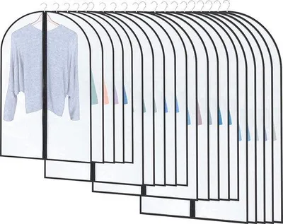 Productafbeelding van Famanu set kledinghoezen - 20 stuks (zwart, 5 stuks per maat)