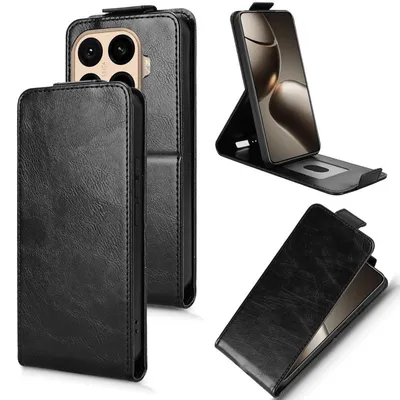 Image de Housse Flip pour Xiaomi 15T Pro Portefeuille magnétique en similicuir Housse de protection noire