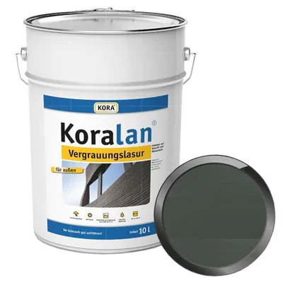 Produktbild von KORA Koralan Vergrauungslasur - 10 Liter (GRAPHIT) Wetterschutzlasur