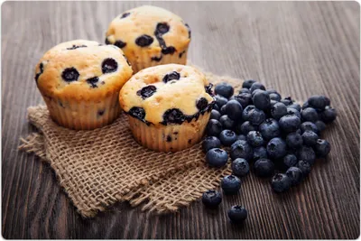 Produktbild von Küchenmatte 100x150 cm Vinylmatte Bodenmatte Dekoration -Blaubeer Muffins