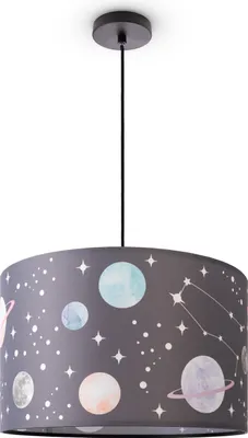 Produktbild von Deckenlampe Kinderzimmer Pendelleuchte Baby Lampenschirm Stoff Rund Sterne