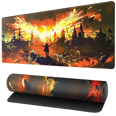 Image de Tapis de souris gaming XXL, 90 x 40 cm, tapis de bureau avec bords cousus, antidérapant, lavable