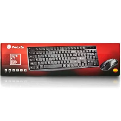 Produktbild von NGS HYPE KIT, QWERTY, ES, Volle Größe (100%), Bluetooth, QWERTY, Schwarz, Maus enthalten