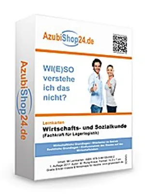 Image de AzubiShop24.de Prüfungsvorbereitung WISO Prüfung WISO Wirtschafts- und Sozialkunde Fachkraft für Lagerlogistik Lernkarten Wiso Prüfungswissen