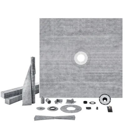 Produktbild von Duschschwellen-Set, Duschwannen-Set - 183 x 183 cm - 5,1 cm Mittelflansch - ABS - wasserdicht
