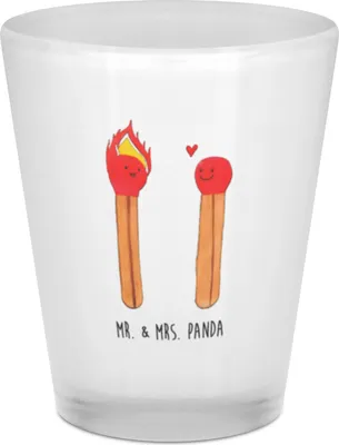Produktbild von Mr. & Mrs. Panda Schnapsglas Streichhölzer - Transparent - Geschenk, Liebesbeweis, Pinnchen, Liebesgeschenk, Likör Glas, Hocheitstag, Shot, Schnapsbecher, Gläschen