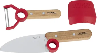 Produktbild von Opinel 254304 Le Petit Chef Kinder Kochmesser-Set, rot/natur/silber, 3-teilig (1 Set)