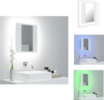 Produktbild von vidaXL LED-Bad-Spiegelschrank Weiß 40x12x45 cm Acryl -  Badezimmerwaschtische