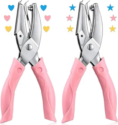 Image de Perforateur coeur en forme d'étoile - Perforateur papier à main - 2 pièces
