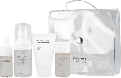 Obrázek produktu pro HEVEBLUE Salmon Caring Centella Special Travel Kit Bag - mini sada pro péči o obličej