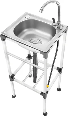 Immagine prodotto di Lavello indipendente in acciaio inox - Vasca singola - Rettangolare - Senza rubinetteria - 1 foro - Montaggio - Argento