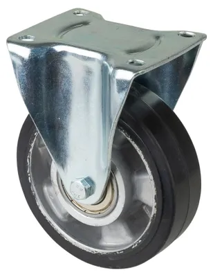 Produktbild von BS Rollen Bockrolle Durchmesser 125mm Tragfähigkeit 300kg Elastic-Vollgummirad Platte 105x85mm - LB510.B80.125