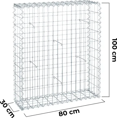 Produktbild von Gabionen 3,5 mm Spiralverbindungen Distanzhalter verzinkt Steinkörbe Steinzaun Steinkorb Gabionenkörbe Steingabionen Größe: 100x80x30cm Menge: 1 Stück