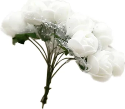 Produktbild von 2,5 cm Schaumkunsthandgelenkblume gefälschte Rosenbouquet Hochzeitsfeier Dekoration-Weiß