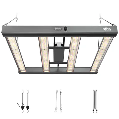 Produktbild von NovaGrove Pflanzenlampe LED Vollspektrum IR, 240W Grow Lampe für Growbox 90x90cm, Grow Light mit Dimmbar & Daisy Chain, PR24