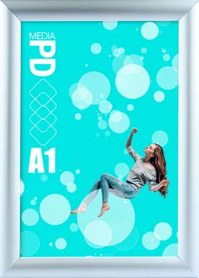 Produktbild von Klapprahmen DIN A1 Aluminium Silber – Plakatrahmen 25mm Profil – Wechselrahmen mit UV-Schutzfolie & Antireflex – Snap Frame für Büro & Gastro