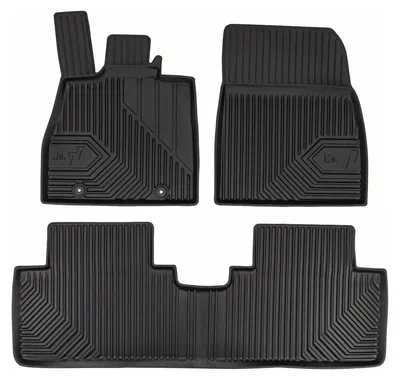 Image de Tapis avant en caoutchouc + tunnel pour BYD Seal 6 DM-i 2024- (break) – 3 pièces, noirs, sur mesure