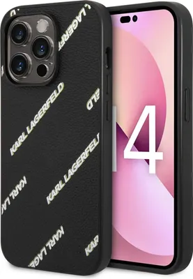 Image de Karl Lagerfeld iPhone 14 Pro Coque arrière - Logomania - Noir