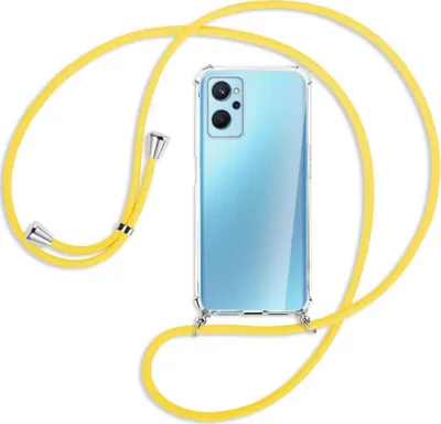 Produktbild von Handykette Backcover-Schutzhülle mit Band (Metall silberfarben) für Realme 9i - gelb
