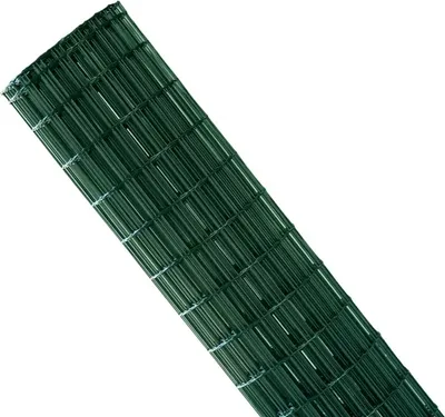 A roll of green wire mesh fencing.